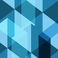 Blue shade square polygon vector pattern background Royalty Free Stock Photo