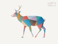 Polygon deer. Low poly animal logotype. Colorful geometric logo icon