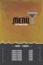 Polygon Drink Menu Dark Orange Background With Light