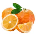 Polygon fruit. Abstaract orange on white background. Vector illustration