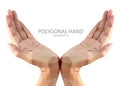 Polygon hand fingers sign