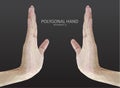 Polygon hand fingers sign