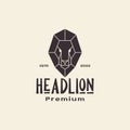 Polygon head lion minimal logo design vector graphic symbol icon illustration creative idea Royalty Free Stock Photo