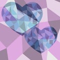 Polygon heart absrtact background