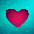 Polygon Heart.Abstract love vector illustration Royalty Free Stock Photo