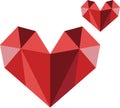 Red twin heart icon vector