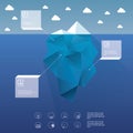 Polygon iceberg concept vector design with