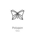 polygon icon vector from tattoo collection. Thin line polygon outline icon vector illustration. Outline, thin line polygon icon