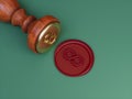 Polygon Matic Crypto Signature Royal Approved Official Wax Seal 3D Illustration