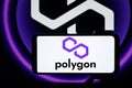 Polygon MATIC editorial. Illustrative photo for news about Polygon MATIC - a cryptocurrency