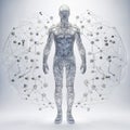 Polygon mesh human shape futuristic medical wallpaper