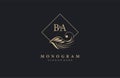 Polygon Monogram Luxury logo template flourishes