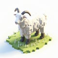 Polygon Mountain Goat Farm: Voxel Art With Detailed Character Design