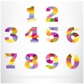 Polygon number alphabet colorful font style Royalty Free Stock Photo