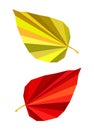 Polygon picture autumn leaf two