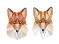 Polygon picture two colored Fox head