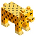 Polygon pixel leopard. Low poly animal icon