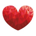 Polygon red heart in diamond style vector illustration design