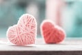 Polygon Shape Of Heart On Bokeh Soft Light Background, Polygonal