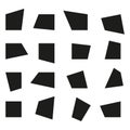 Polygon shape set. Irregular form collection. Geometric block variety. Vector black illustration.