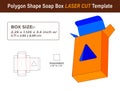 Polygon Shape Soap Box LASER CUT Template for Personalized Packaging Projects Royalty Free Stock Photo