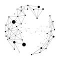 Dot connect line polygon particle build to sphere: Concept of Futuristic, Big Data, Data transform