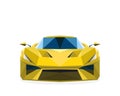 polygon sports car. low poly yellow car in vector illustration