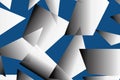 Black and white polygons on blue background, gradient color