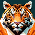 polygon of tiger head. colorful illustration