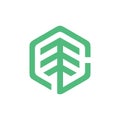 polygon tree green logo icon