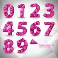 Polygon triangle number set on the white abstract background. Eps10 vector illustration. Royalty Free Stock Photo