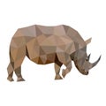Polygon vector cute wild strong rhino