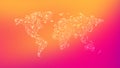 Polygon world map on multicolored background Royalty Free Stock Photo