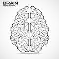 Polygonal abstract brain with connected lines and dots Royalty Free Stock Photo
