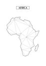 Polygonal abstract map of Africa with connected triangular shapes formed from lines. Good poster for wall in your home. Decoration