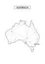 Polygonal abstract map of Australia with connected triangular shapes formed from lines. Capital of city - Canberra. Good poster