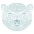 Polygonal abstract polar bear isolated on a white background