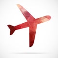 Polygonal Airplane Vector llustration , eps10 vector icon modern template