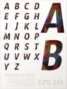 Polygonal alphabat font vector eps.10 Royalty Free Stock Photo