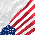 Polygonal American flag waving in the wind