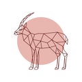 Polygonal antelope silhouette. Royalty Free Stock Photo