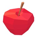 Polygonal apples icon, isometric 3d style Royalty Free Stock Photo