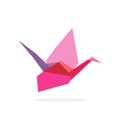 polygonal art image of paper bird. vector illustration Royalty Free Stock Photo