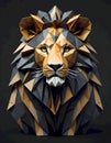 Polygonal Artistry in Geometric Style Lion, generated with AI
