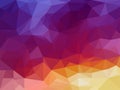 Low poly background in warm violet and orange colors