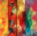 Polygonal backgrounds set with abstract multicolored mosaic. Vector Royalty Free Stock Photo