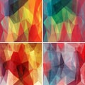 Polygonal backgrounds set with abstract multicolored mosaic. Vector Royalty Free Stock Photo