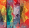Polygonal backgrounds set with abstract multicolored mosaic. Vector