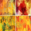 Polygonal backgrounds set with abstract multicolored mosaic. Vector