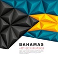 Polygonal Bahamas flag. Vector illustration. Abstract background in the form of colorful black, blue-green and yellow stripes